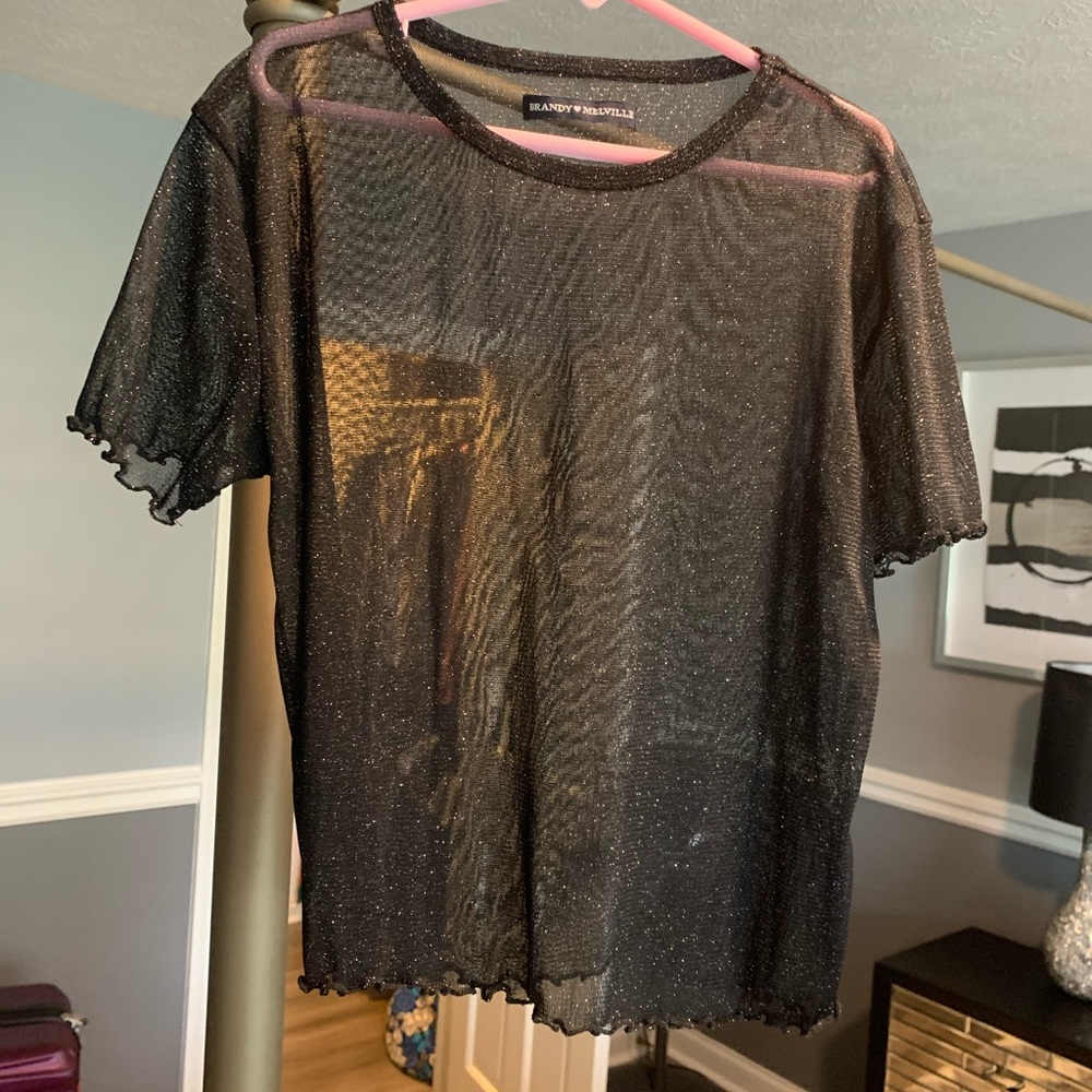 Brandy Melville mesh sparkly top